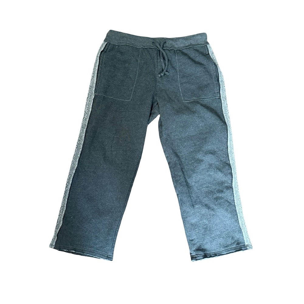 Boxercraft Travel Crop Pant Sweatpants Women S Charcoal Gray Side Stripe Fleece